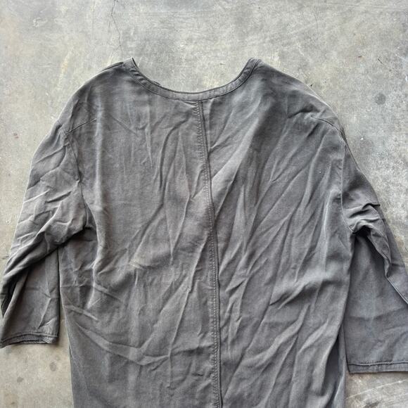 Comptoir Des Cotonniers Shift Dress Women's Small Green 3/4 Sleeve Split Collar - Picture 10 of 12